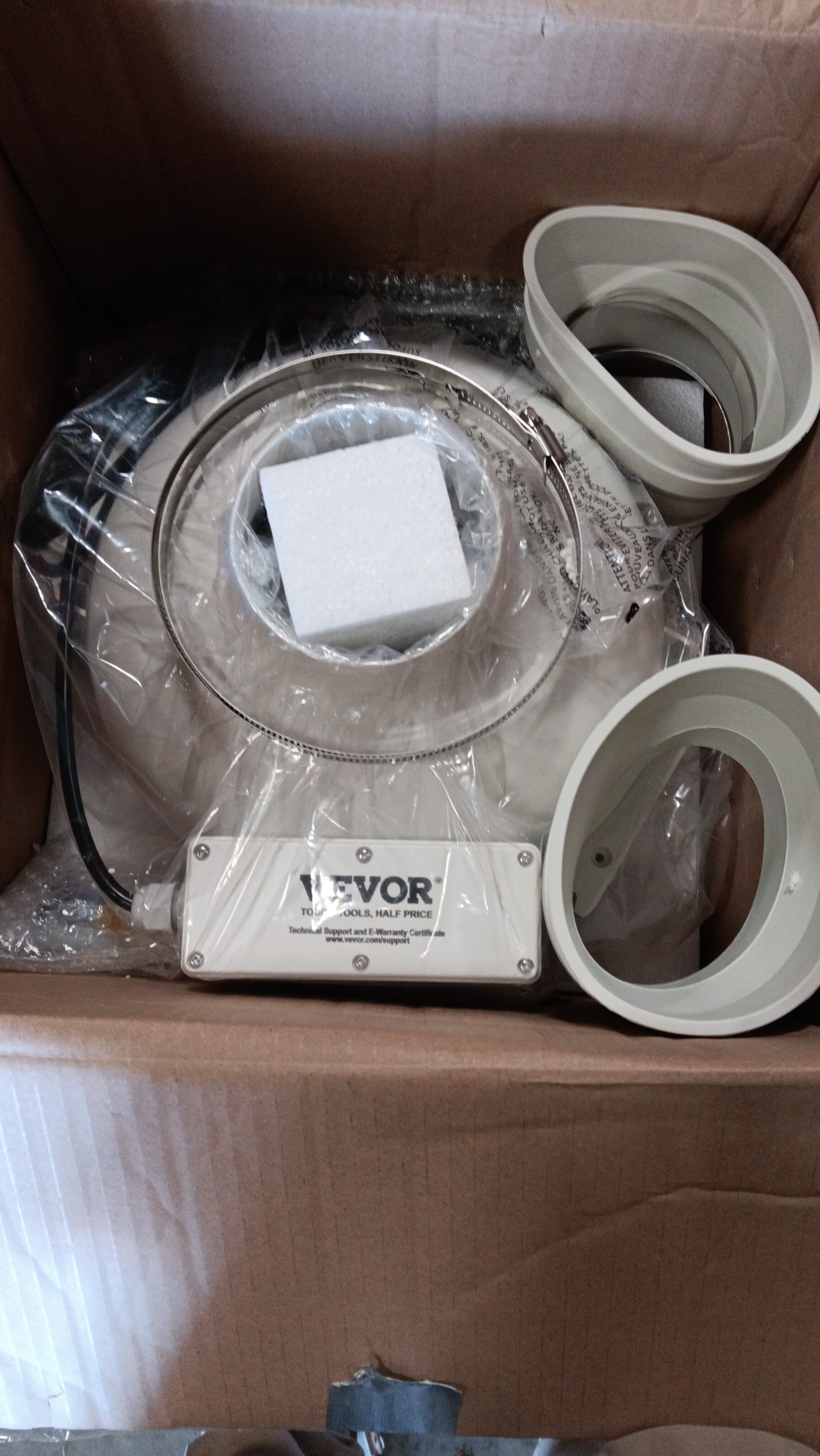 6 to 4.5 in. Radon Fan Installation Kit, Quiet 380 CFM Radon Mitigation Fan System Kit, Waterproof Inline Duct Fan