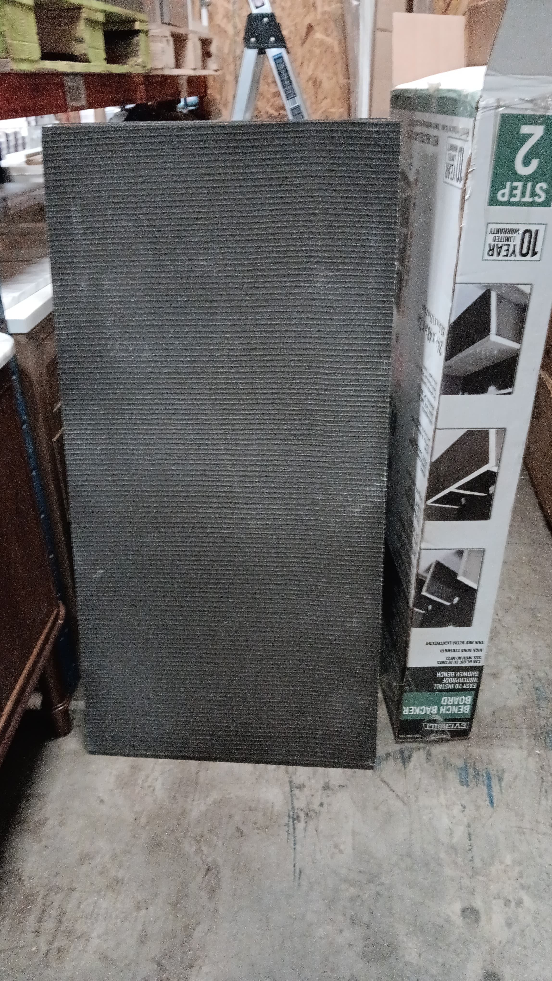 Watershield Shower System 24 in. x 48 in. x 2 in. XPS Waterproof Backer Board for Rectangular Shower Benches