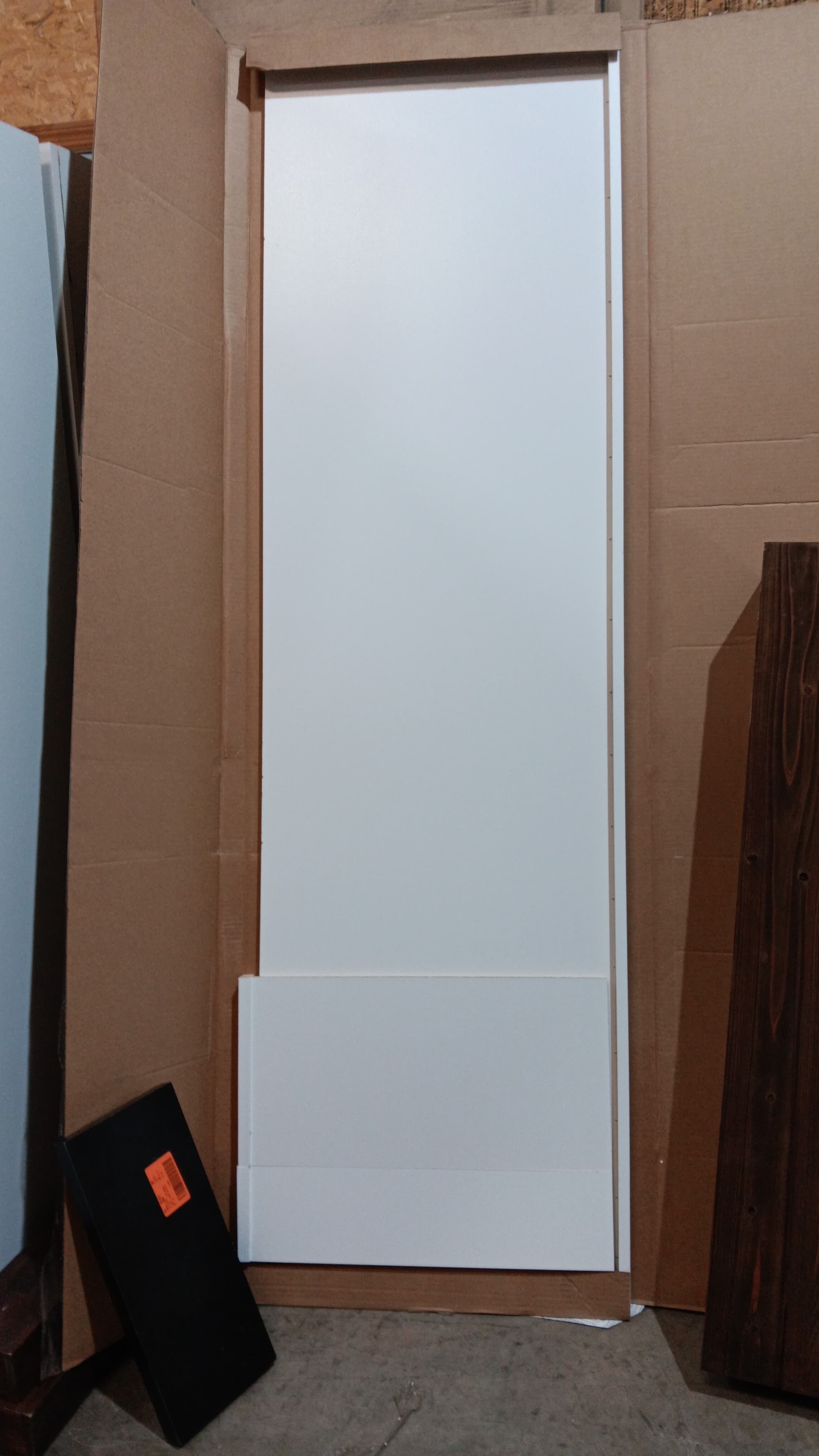 Hampton/Shaker 24 in. W x 84 in. H x 1.5 in. D Refrigerator End Panel Kit With Panel Height Extenders in Satin White