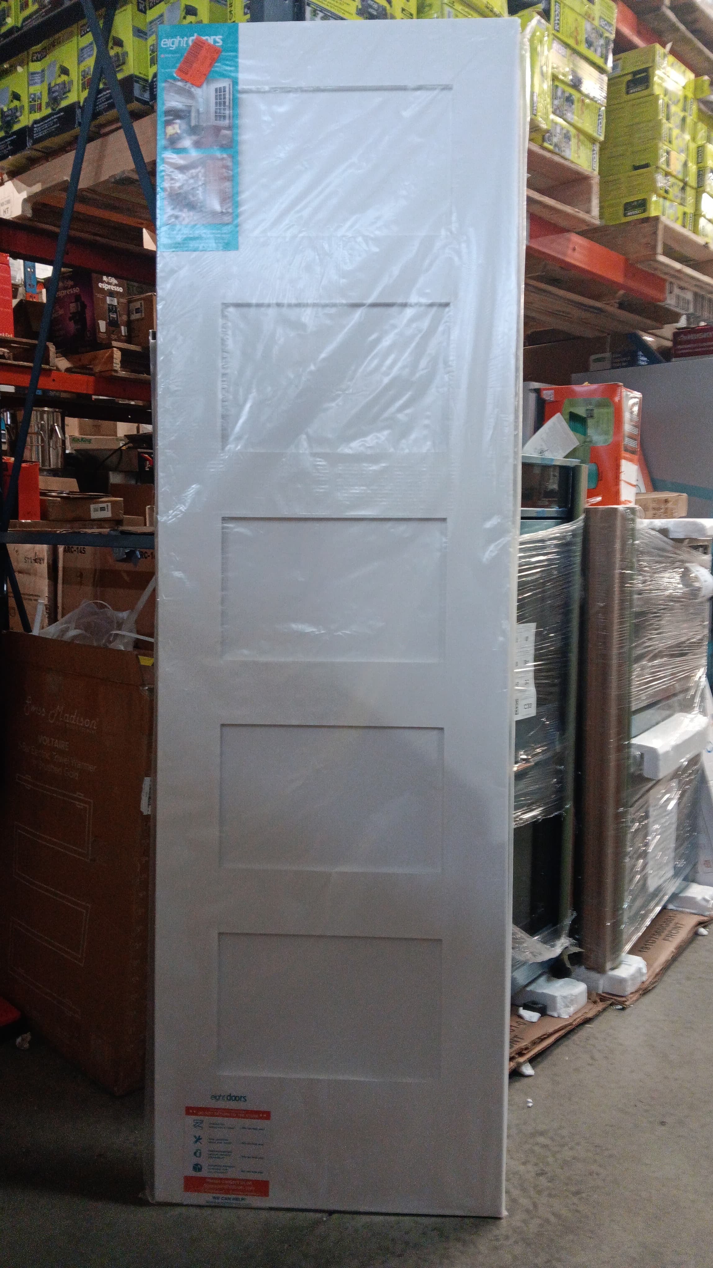 24 in. x 80 in. x 1-3/8 in. Shaker White Primed 5-Panel Solid Core Wood Interior Slab Door
