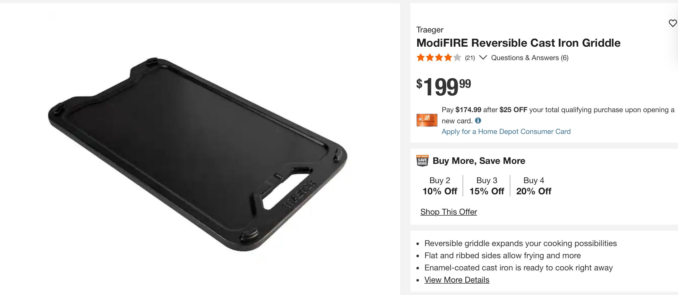 ModiFIRE Reversible Cast Iron Griddle