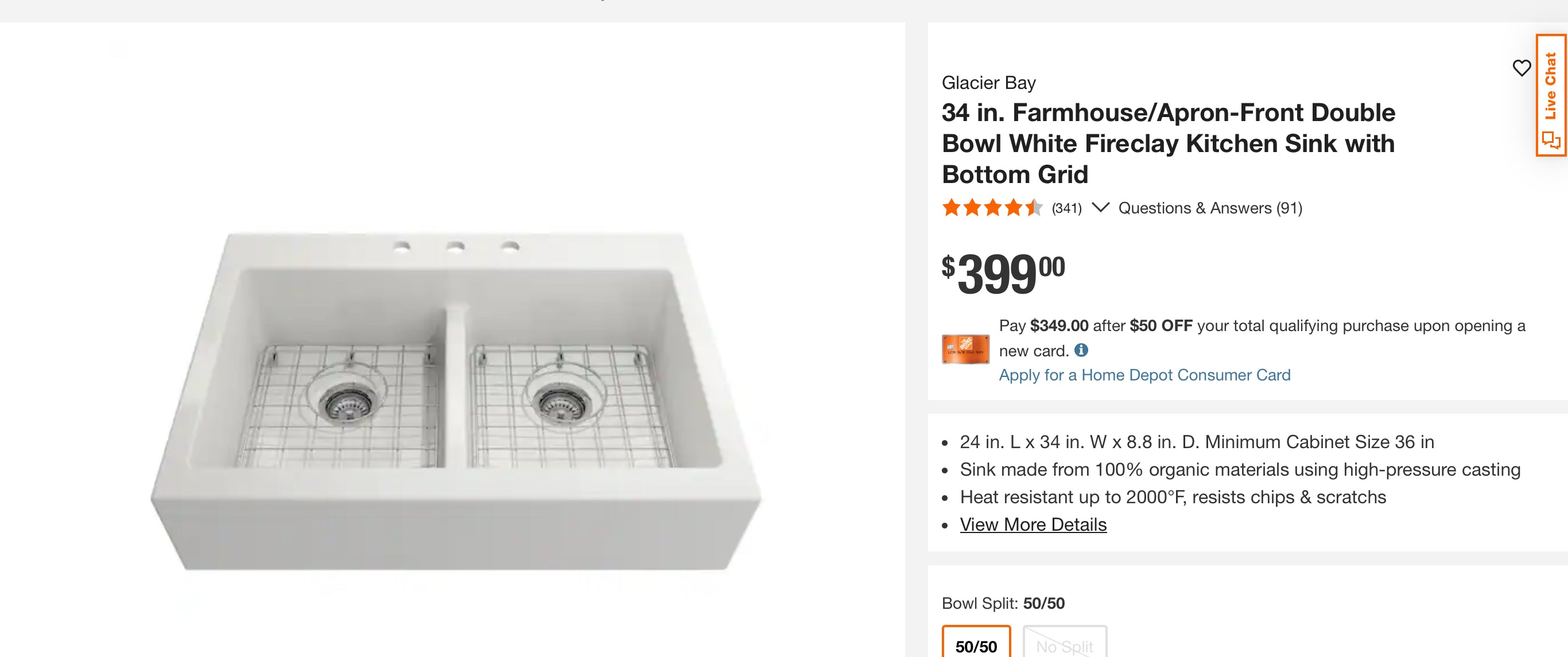 34 in. Farmhouse/Apron-Front Double Bowl White Fireclay Kitchen Sink with Bottom Grid