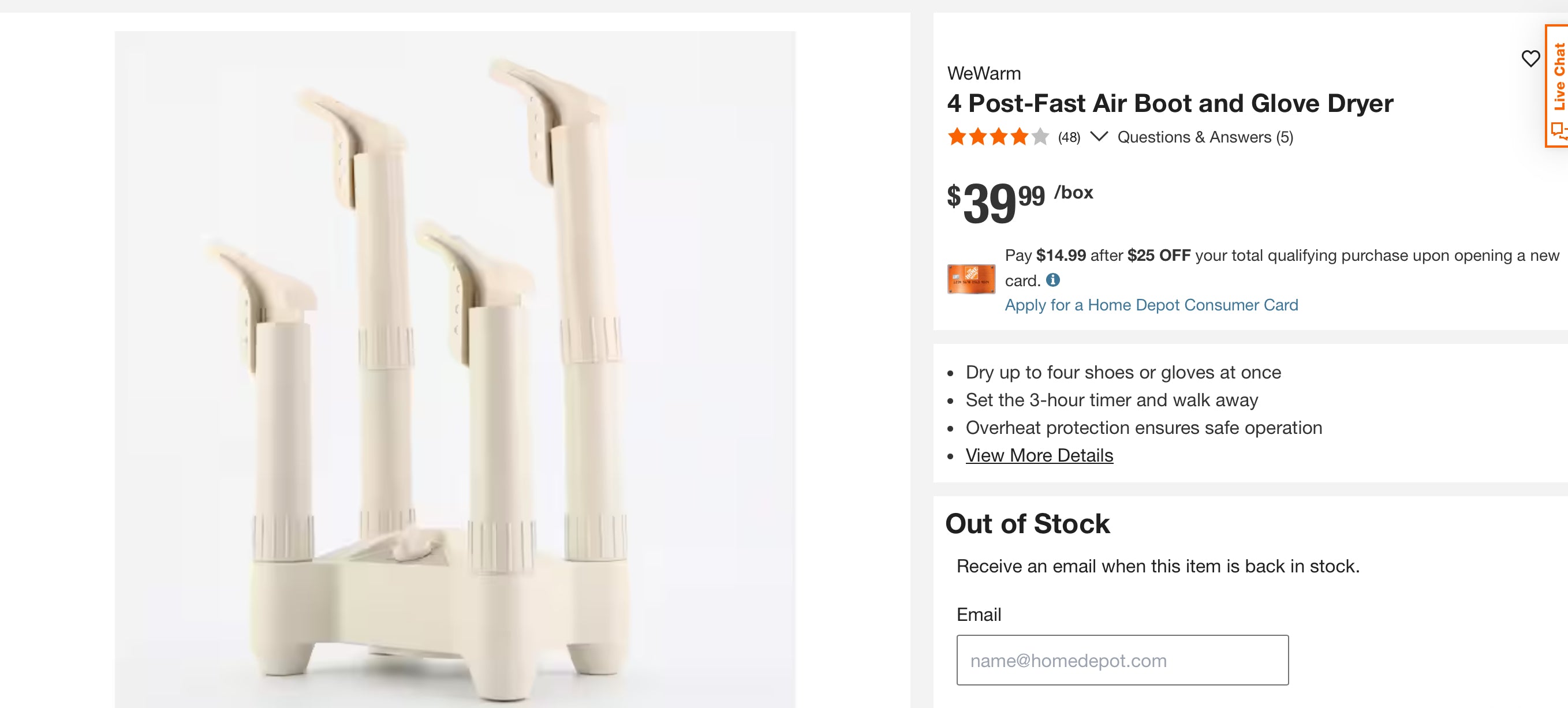 Post-Fast Air Boot and Glove Dryer PALLET