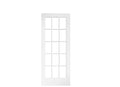 30 in. x 80 in. Clear Glass 15-Lite True Divided White Finished Solid French Interior Door Slab