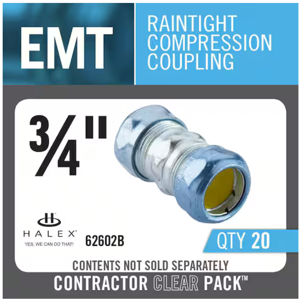 3/4 in. Electrical Metallic Tube Raintight Compression Couplings (20-Pack)