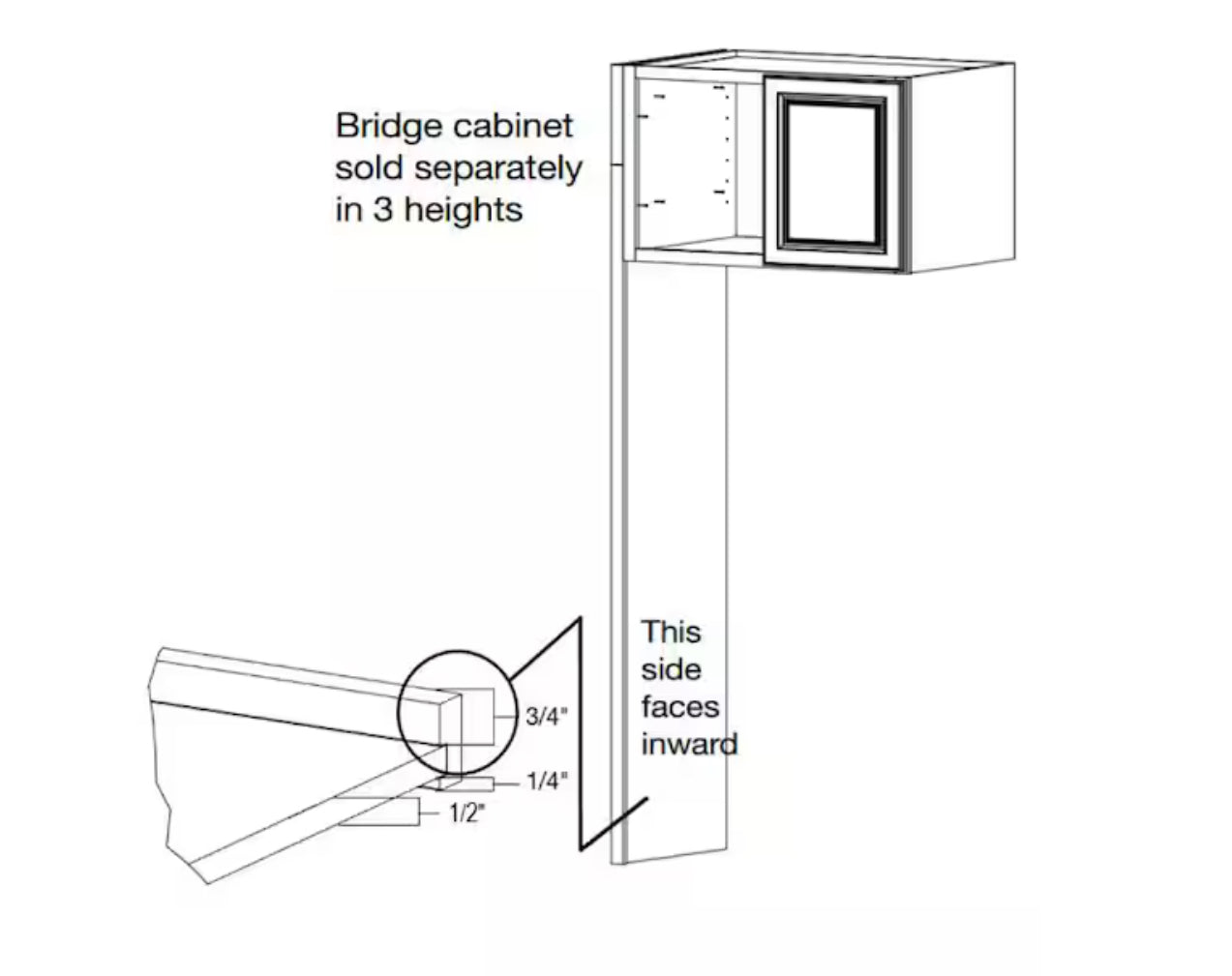 Shaker 24 in. W x 84 in. H x 1.5 in. D Refrigerator End Panel Kit With Panel Height Extenders in Dove Gray