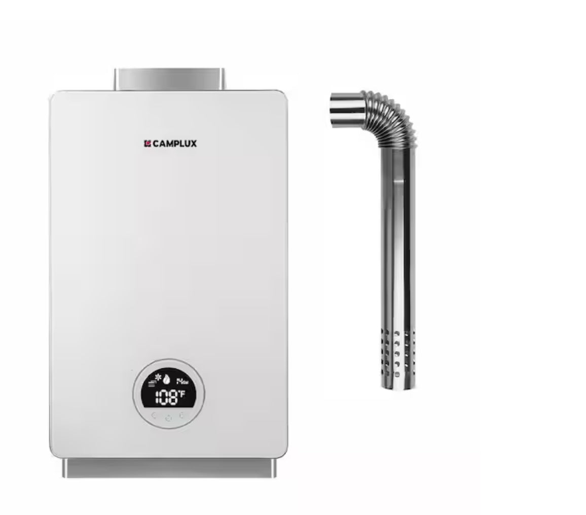 Camplux On Demand 3.18 GPM Residential Propane Tankless Water Heater For 2-3 Points Use, 82,000 BTU, 3-Sec Hot Water
