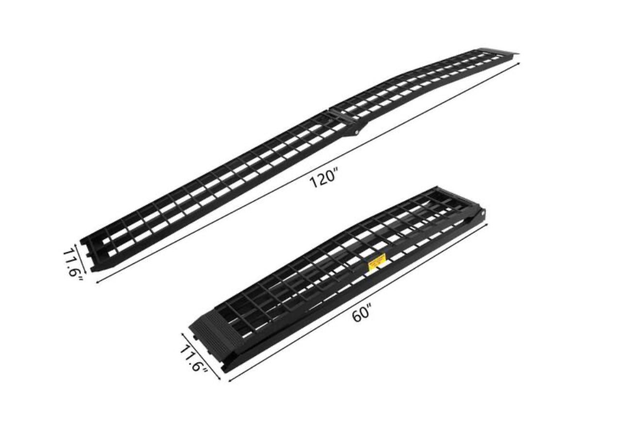 10 ft. 1200 lbs. Capacity Aluminum Folding Loading Ramp for Motorcycle, ATV, Tractor, Truck, Trailer, Car (2-Pack)