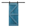 38 in. x 84 in. Ocean Blue Stained Assembly Required DIY Wood Interior Sliding Barn Door with Hardware Kit