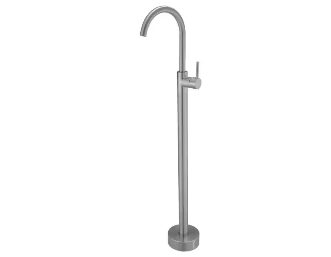 Single-Handle Freestanding Tub Faucet Floor Mount Tub Filler Tub Spout Function Without Handheld Spray in Brushed Nickel