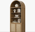 84.25''H Rattan Arched Bookcase With Adjustable Shelf