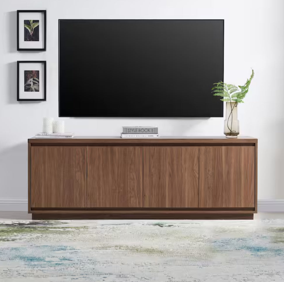 Presque 68 in. Satin Walnut TV Stand Fits TV's up to 75 in.