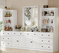71'' Kitchen Pantry With Bookcases, Farmhouse Wall Unit Tv Stand For Tvs Up To 75"