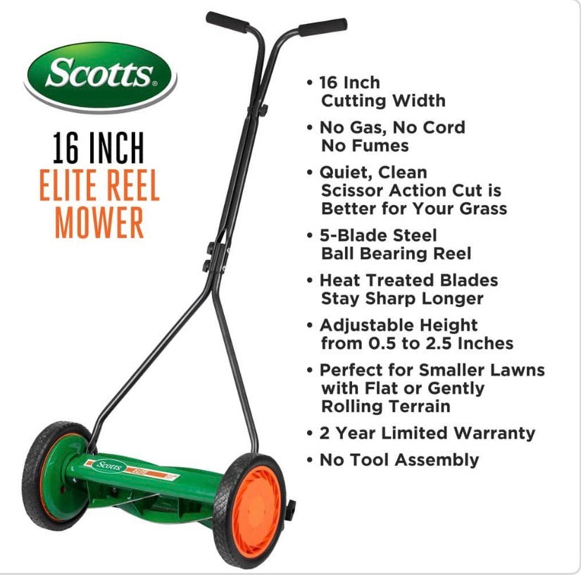 Scott's 16 in. Manual Walk Behind Push Reel Lawn Mower PALLET