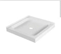30 in. L x 30 in. W Double Threshold Corner Shower Pan Base with Center Drain in White