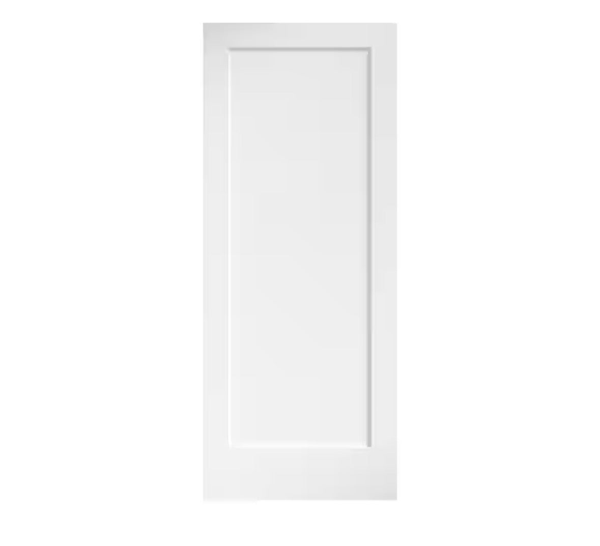 24 in. x 80 in. x 1-3/8 in. Shaker White Primed 1-Panel Solid Core Wood Interior Slab Door