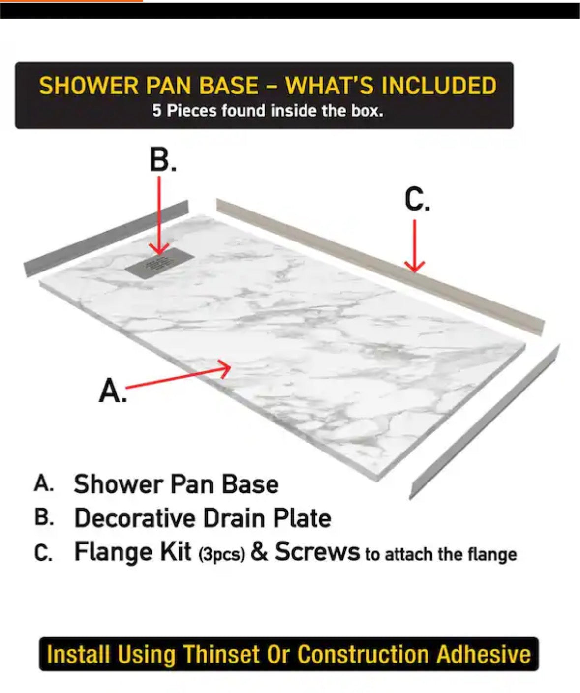 36 in. W x 60 in. L x 1.125 in. H Alcove Solid Composite Stone Shower Pan Base with L/R Drain in Carrara Sand