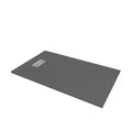 36 in. W x 60 in. L x 1.125 in. H Alcove Solid Composite Stone Shower Pan Base with L/R Drain in Graphite Sand