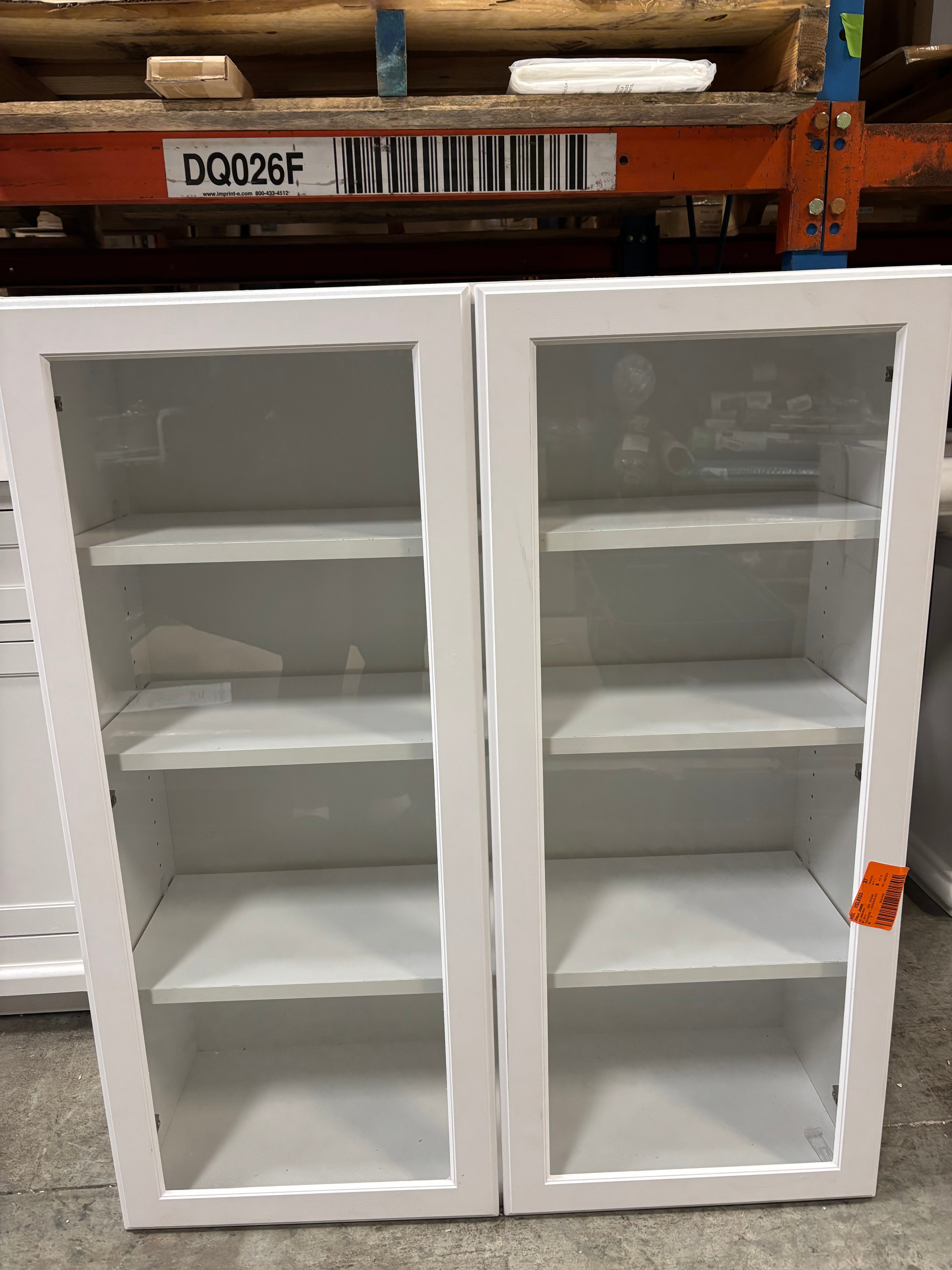 Designer Series Elgin 36 in. W x 12 in. D x 42 in. H Assembled Raised Panel Glass Door Wall Kitchen Cabinet in White