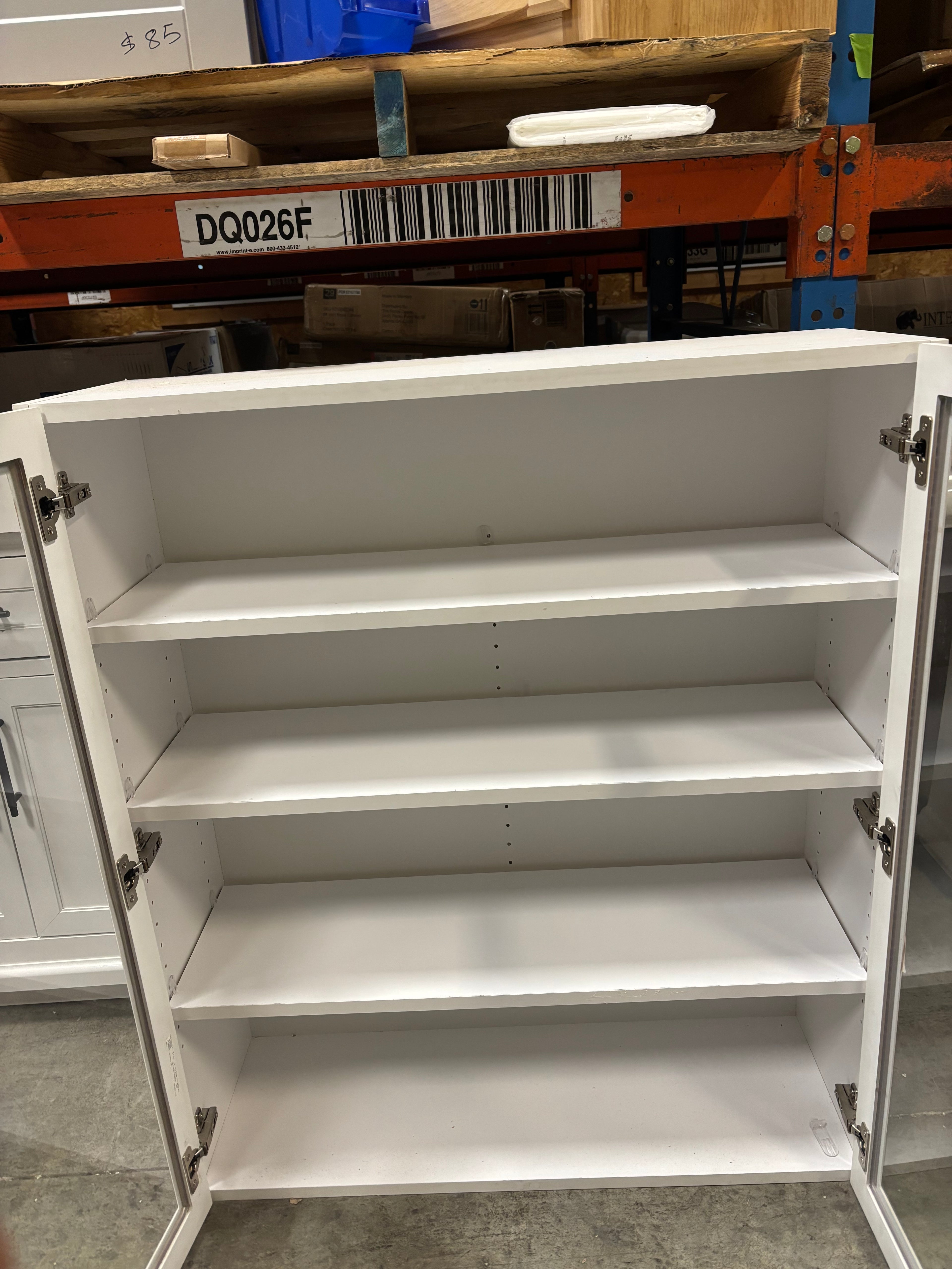 Designer Series Elgin 36 in. W x 12 in. D x 42 in. H Assembled Raised Panel Glass Door Wall Kitchen Cabinet in White