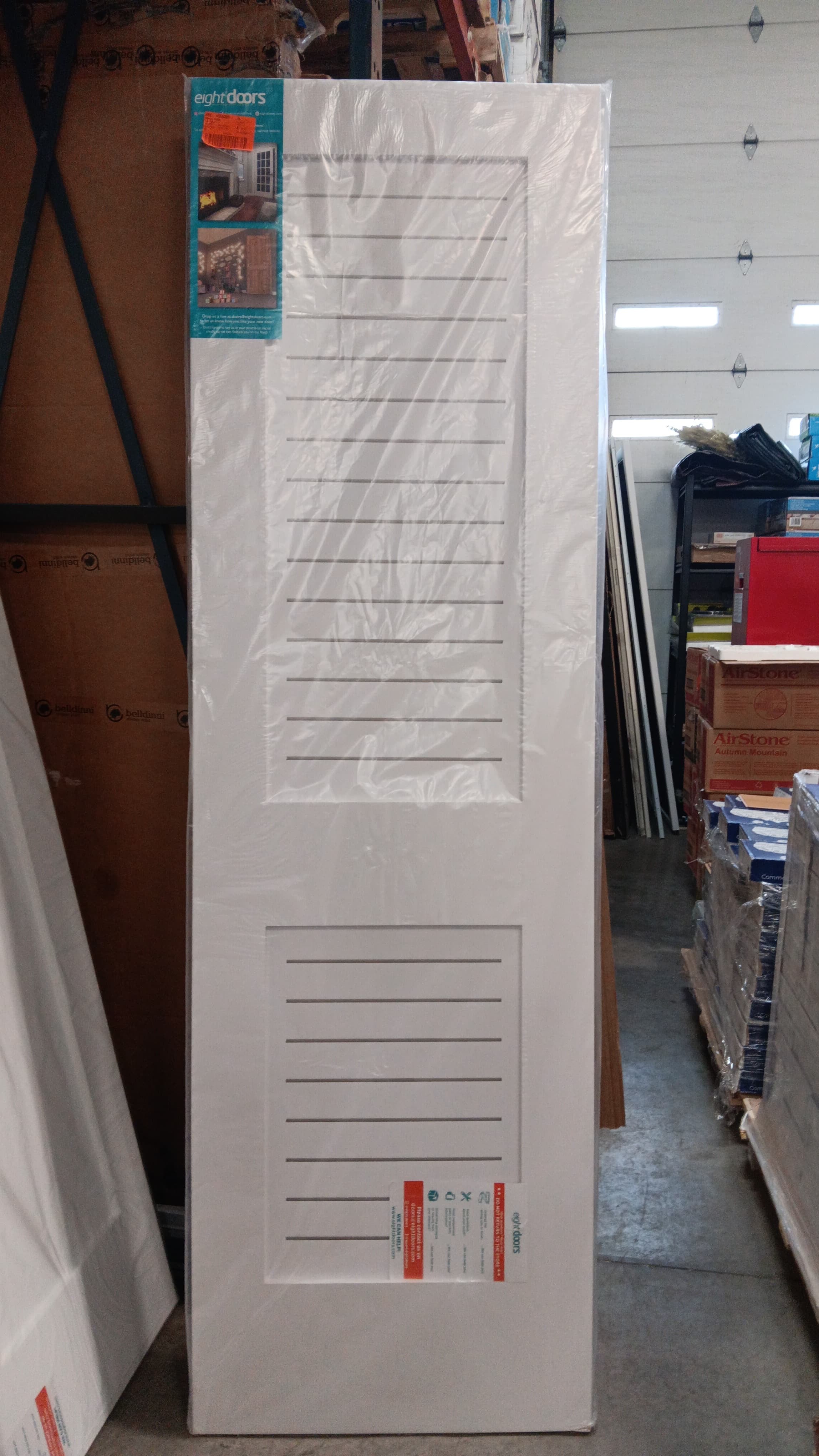 24 in. x 80 in. x 1-3/8 in. White Finished Flat Louver Solid Core Wood Interior Door Slab